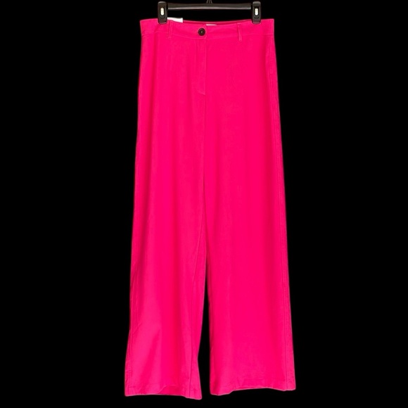 NWT Bershka Wide Leg Hot Pink Trouser Pants EU40 US8 - Picture 2 of 10